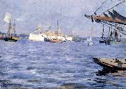 Anders Zorn The Battleship Baltimore in Stockholm Harbor Sweden oil painting artist